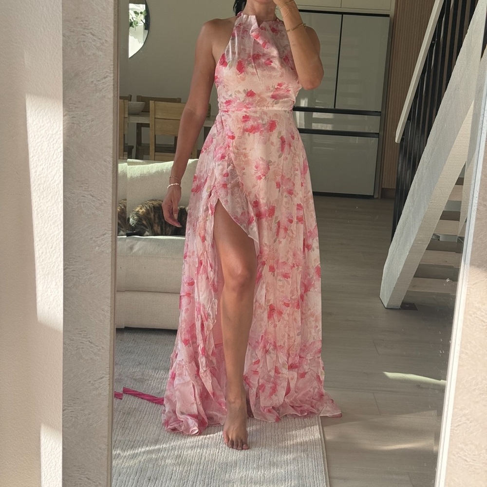 Pink flowy dress